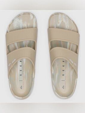 New Men’s Reef Oasis Double Up slide sandals Size 12, Tan